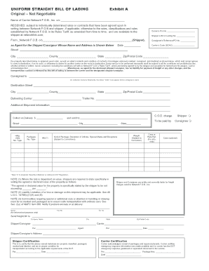 Uniform Straight Bill of Lading