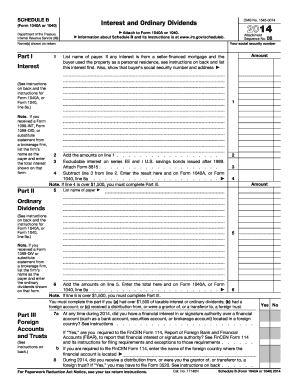 Schedule B Form 1040A or 1040