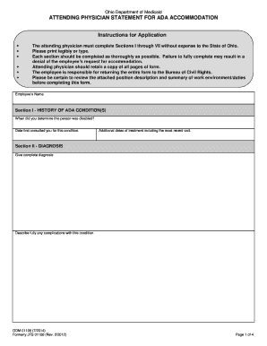 Attending Physician Statement for ADA Accommodation
