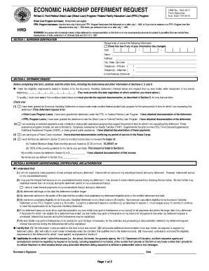 Economic Hardship Deferment Request Form