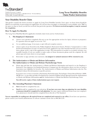 Standard Insurance Long Term Disability Claim Form