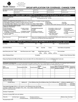 Group Application for Health Alliance Coverage