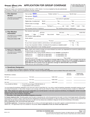 Group Coverage Application Form