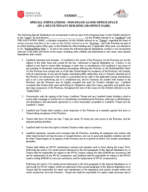 Special Stipulations for Non-Stand Alone Office Space Lease