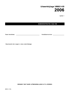 Uitwerkbijlage VMBO-KB