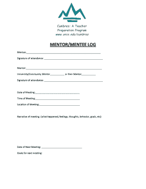 Mentor/Mentee Log Form