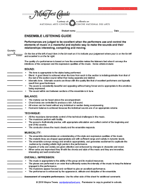 Guide d'écoute d'ensemble