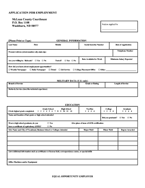 Employment Application Form