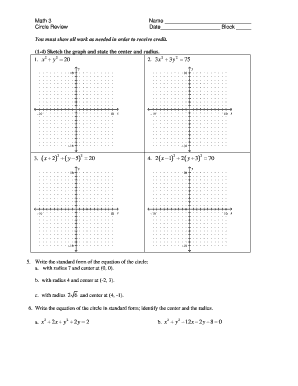 Circle Review Math Worksheet