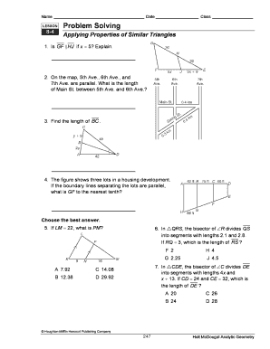 Geometry Problem Solving Worksheet