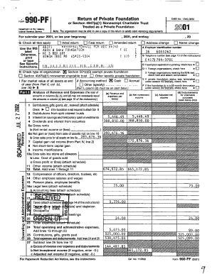 Form 990-PF Private Foundation Tax Return
