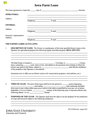 Iowa Farm Lease Agreement