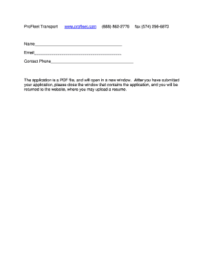 Driver Application for Employment