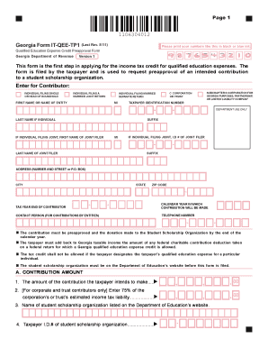 Georgia Qualified Education Expense Credit Preapproval Form