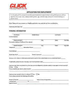 Employment Application Form