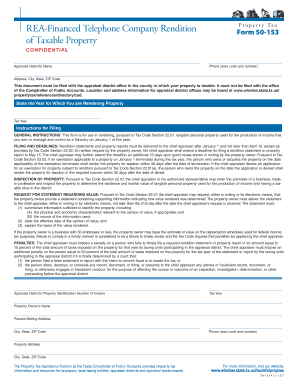 Texas REA-Financed Telephone Company Property Tax Rendition Form