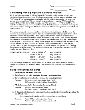 Calculating With Sig Figs And Scientific Notation