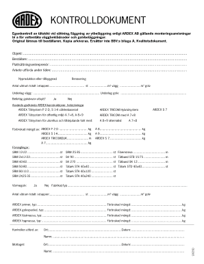 ARDEX Waterproofing Inspection Form