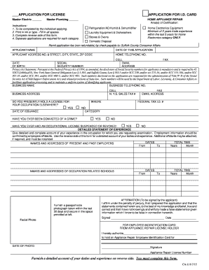 Suffolk County License Application