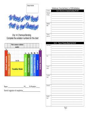 Science Worksheet Chemical Bonding