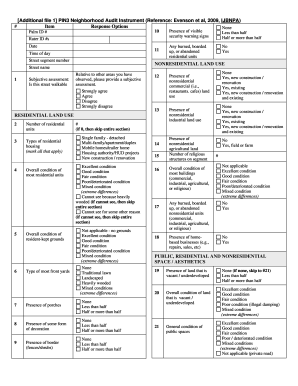 PIN3 Neighborhood Audit Instrument