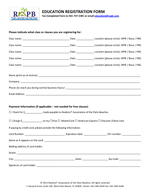 Education Registration Form