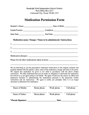 Medication Permission Form