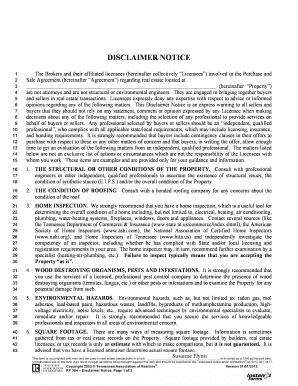 Real Estate Disclaimer Notice