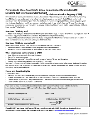 California Immunization Registry Consent Form