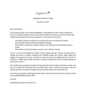HughesNet Installation Training Registration Form