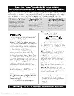 Philips Product Registration Card