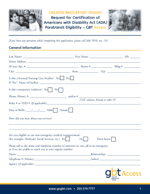 ADA Paratransit Eligibility Application