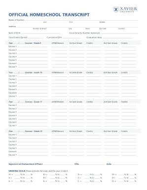 Official Homeschool Transcript