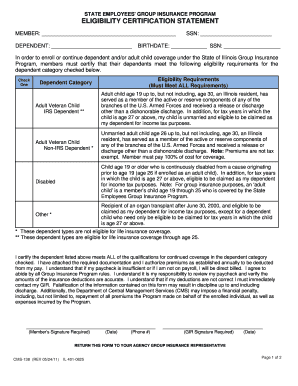 Illinois State Employees Group Insurance Eligibility Certification