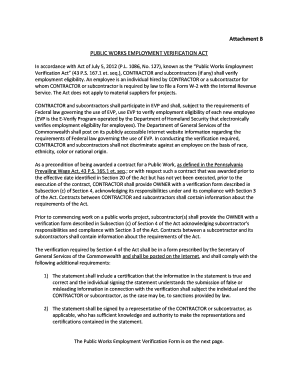Public Works Employment Verification Form