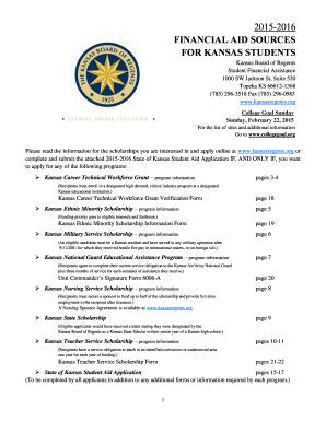 Kansas Student Financial Aid Application