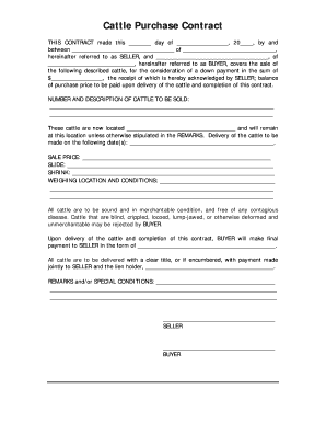 Cattle Purchase Contract
