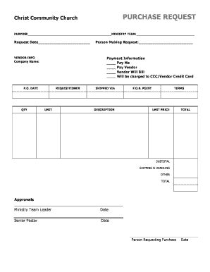 Purchase Request Form - Clover Sites