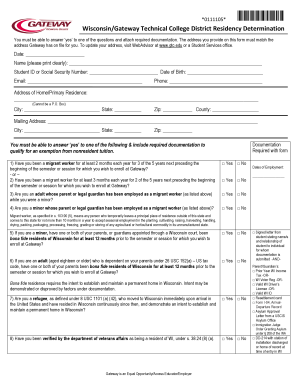 Wisconsin Residency Determination Form