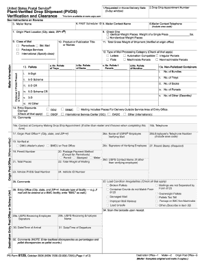 USPS Plant-Verified Drop Shipment Form 8125