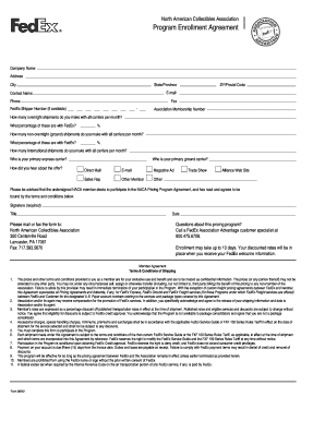North American Collectibles Association Program Enrollment Agreement