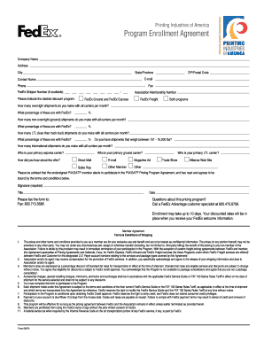 Printing Industries of America FedEx Pricing Program Agreement