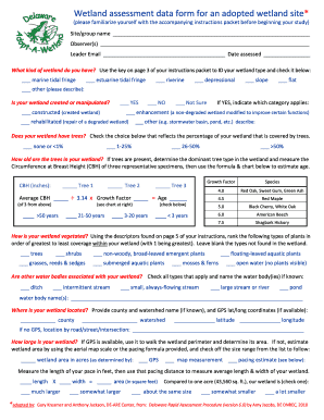 Wetland Assessment Data Form