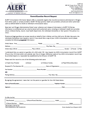 Parent Guardian Record Request Form