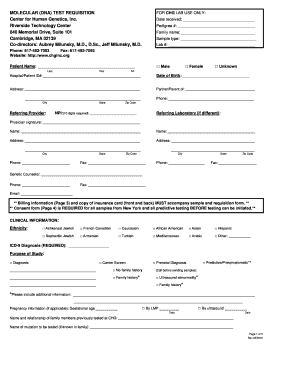 Molecular DNA Test Requisition Form