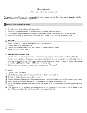 Garnishment Claim Form