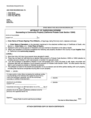 Affidavit of Surviving Spouse