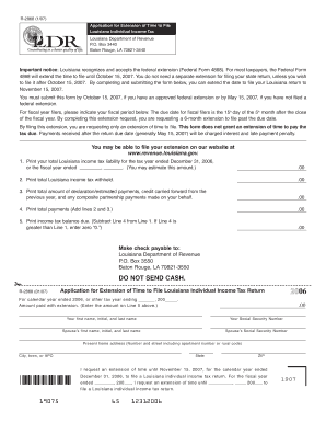 Louisiana Individual Income Tax Extension Form
