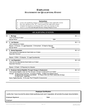 Employee Statement of Qualifying Event