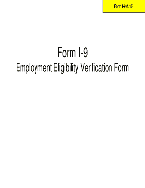 Form I-9 Employment Eligibility Verification
